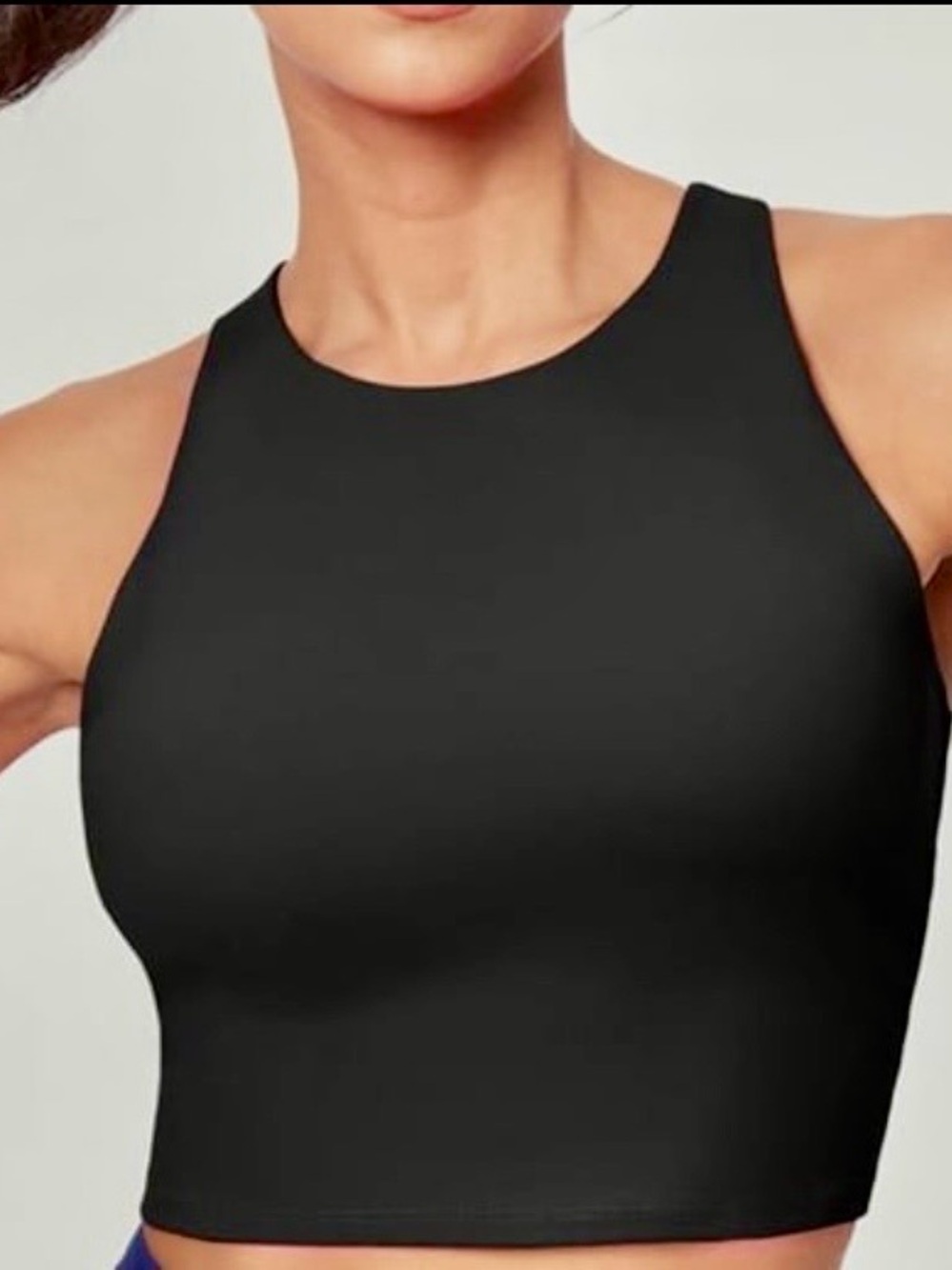 MTA Sport Black High-Neck Crop Sports Bra